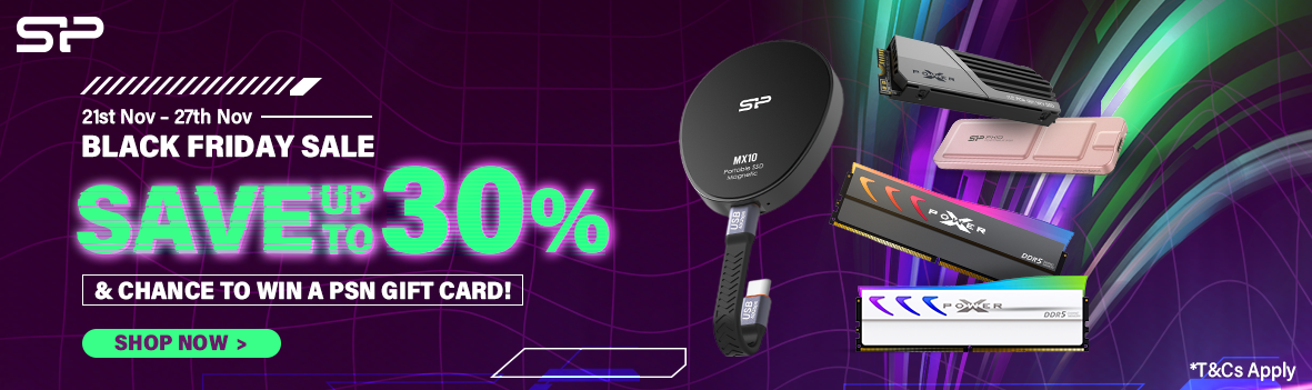 Silicon Power Black Friday Sale - Save Up to 30% & Chance to WIN a PSN GIFT CARD!