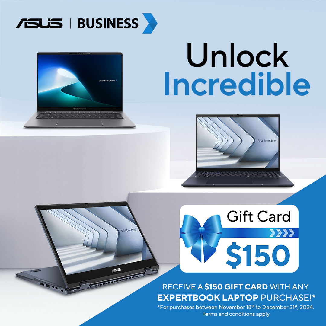 Receive a $150 Gift Card with any Expertbook Laptop Purchase!