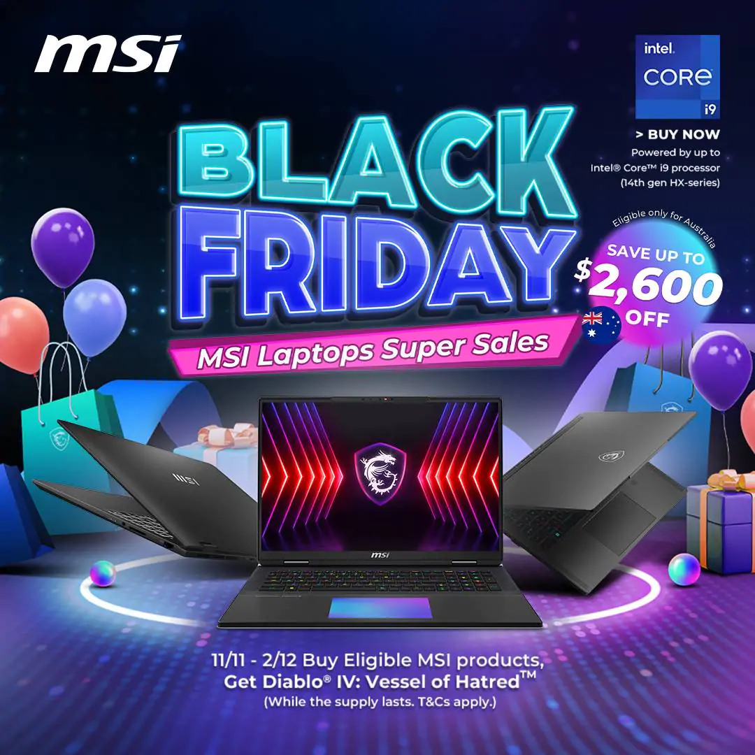 MSI Notebooks Black Friday Promotion