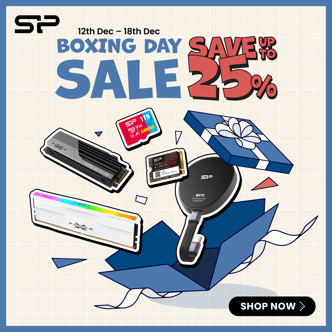 Silicon Power Boxing Day Sale  - Save Up to 25% + Win One of FIVE $100 Stream Gift Card!