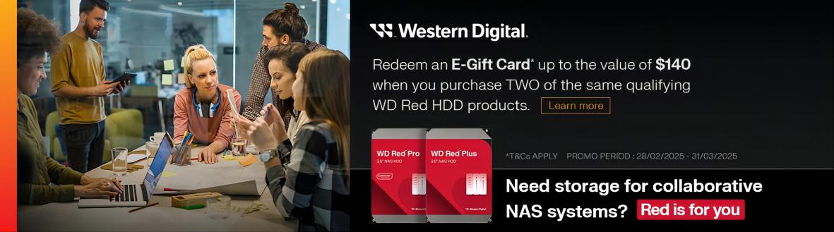 Redeem an E-Gift Card*  up to the value of $140 when you purchase TWO of the same qualifying WD Red HDD products