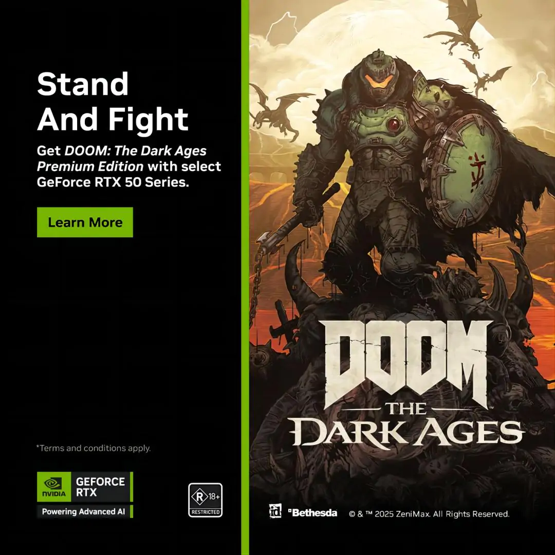 Get DOOM: The Dark Ages Premium Edition with select GeForce RTX 50 Series