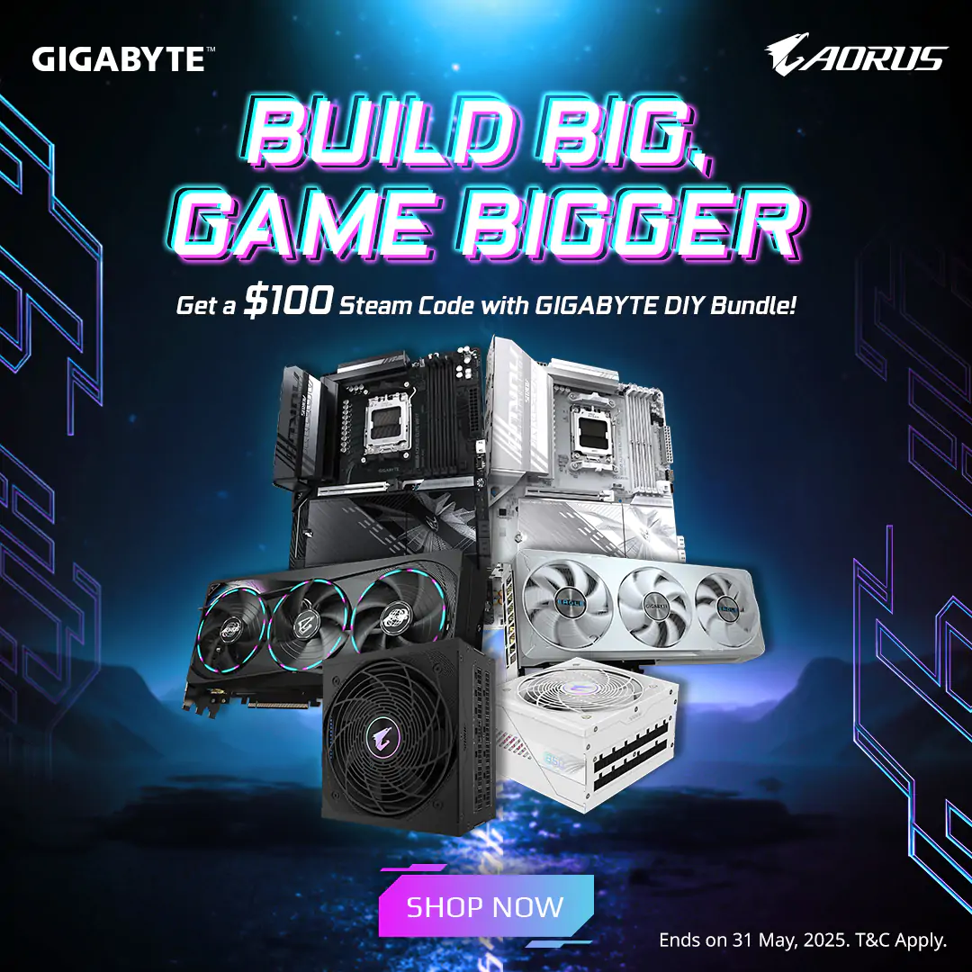 GIGABYTE DIY Bundle get $100 STEAM CODE ( 1st – 31st May 2025 ) 