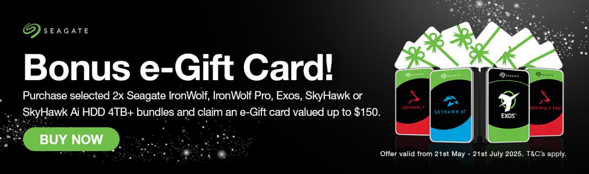 Get a Bonus e-Gift Card Worth Up to $150 when You Purchase Selected 2x Seagate HDD Bundles