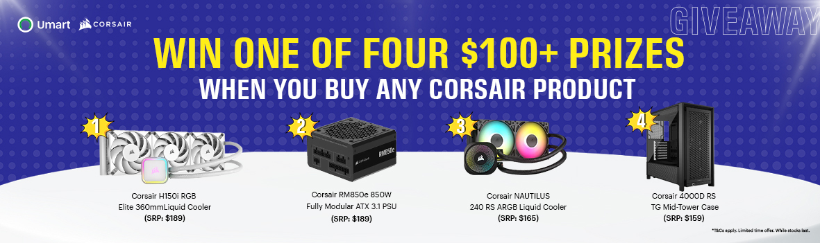  Tax Time Tech Treat 2025! Win One of Four $100+ Prizes from Umart x Corsair