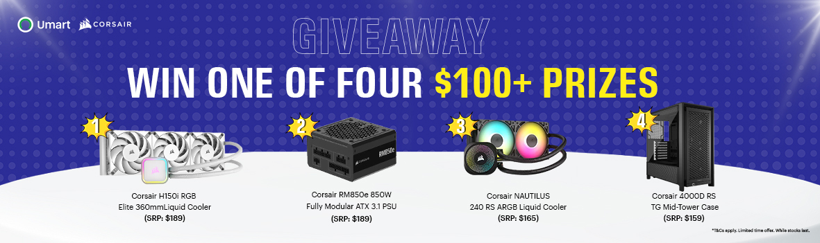 Tax Time Tech Treat 2025! Win One of Four $100+ Prizes from Umart x Corsair
