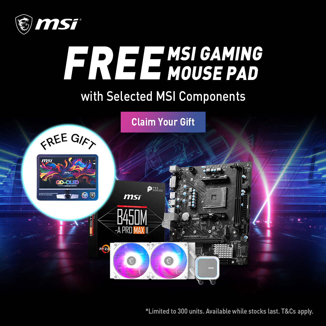 Free MSI Gaming Mouse Pad with Selected MSI Components