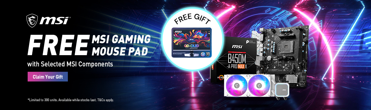 Free MSI Gaming Mouse Pad with Selected MSI Components
