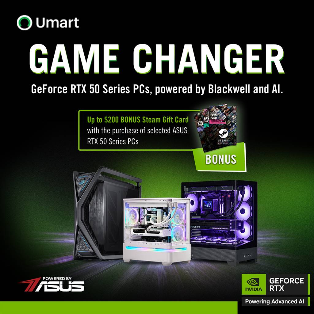 Up to $200 BONUS Steam Gift Card with the purchase of selected ASUS RTX 50 Series PC