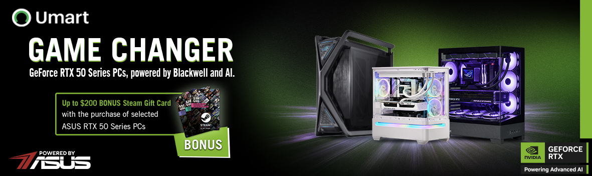 Up to $200 BONUS Steam Gift Card with the purchase of selected ASUS RTX 50 Series PC