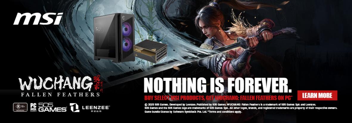 BUY SELECT MSI PRODUCTS, GET WUCHANG: FALLEN FEATHERS ON PC*