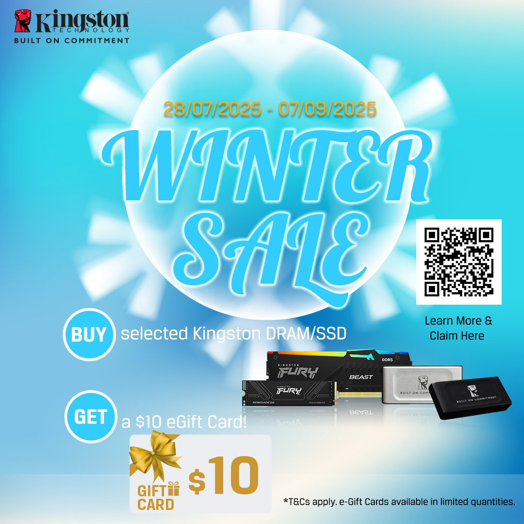 Claim Up to AUD $20 Gift Card with Selected Kingston Products