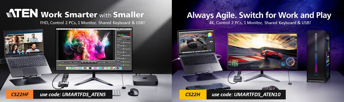 Save $10 or $5 on Aten HDMI KVM Switch — Use Umart Exclusive Coupon Code at Checkout!