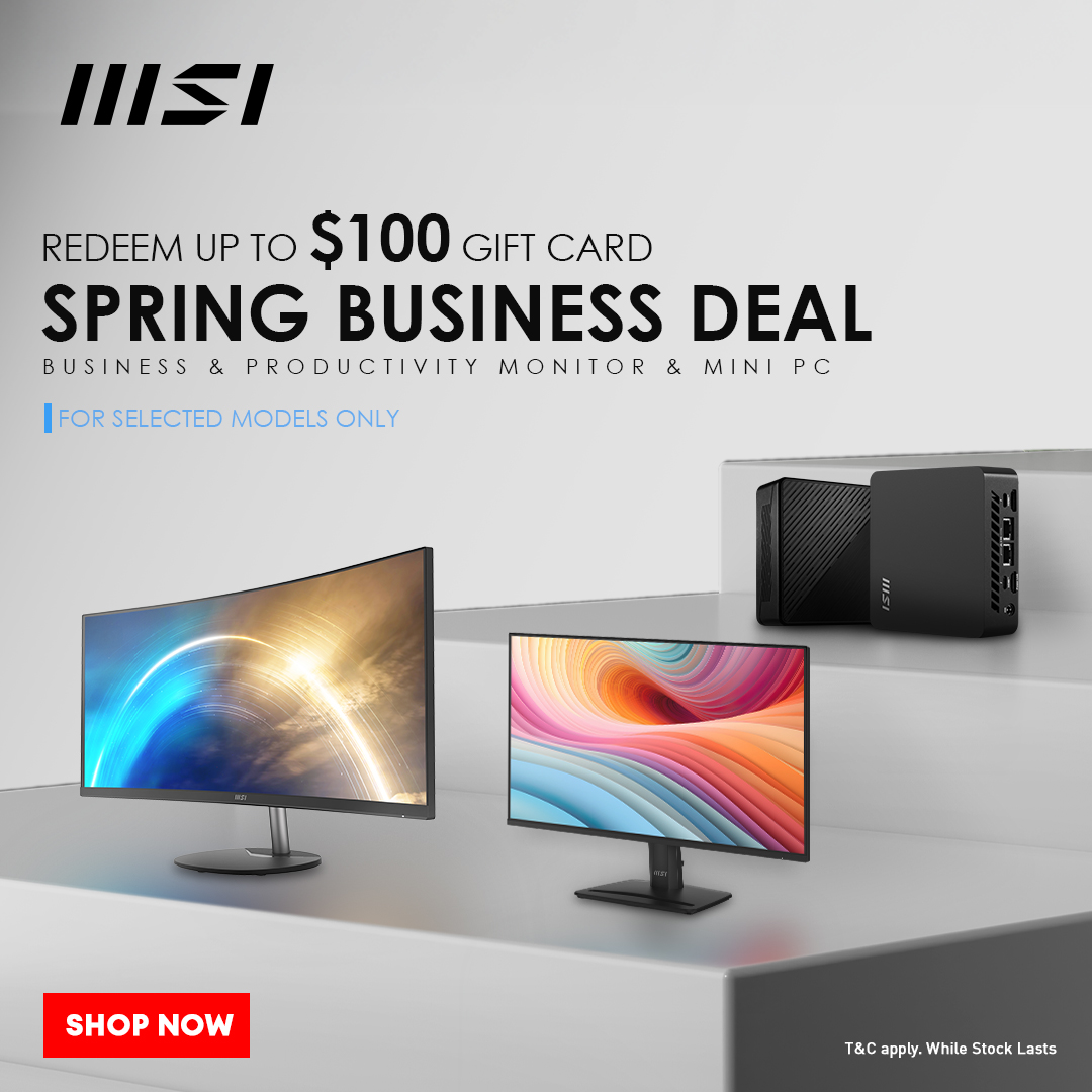 Spring Business Deal – Redeem Up to $100 Gift Card on MSI Business & Productivity Products