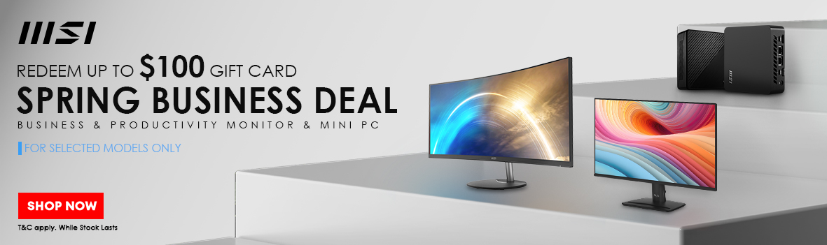 Spring Business Deal – Redeem Up to $100 Gift Card on MSI Business & Productivity Products