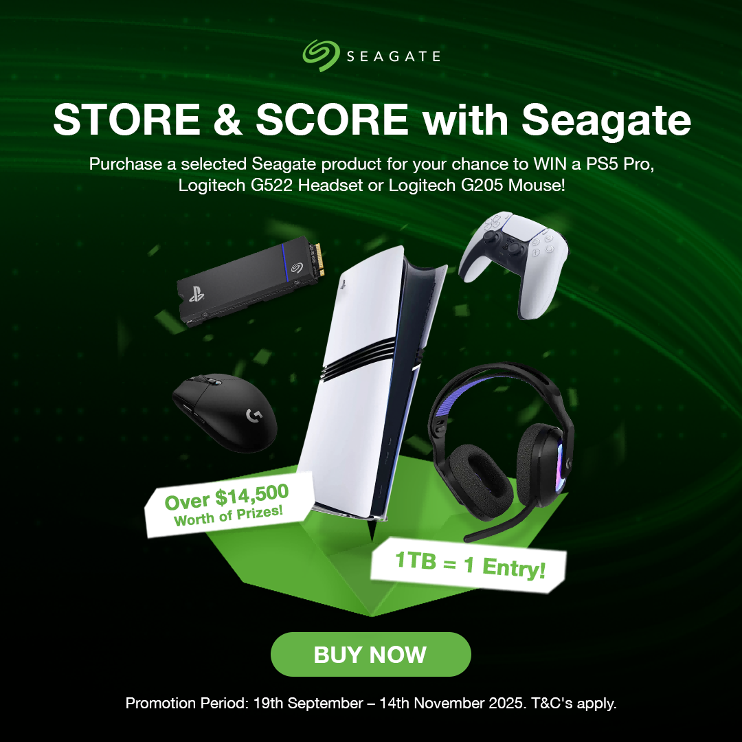 Store & Score with Seagate – Win a PS5 Pro, Logitech G522 Headset or G205 Mouse