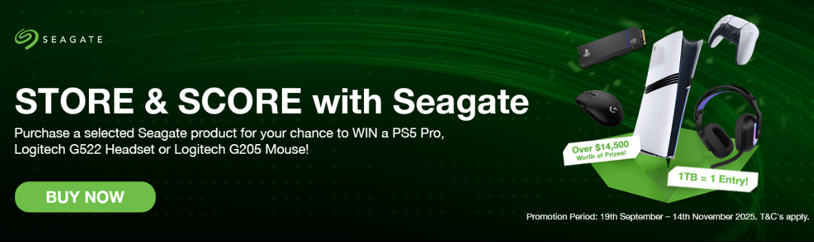 Store & Score with Seagate – Win a PS5 Pro, Logitech G522 Headset or G205 Mouse