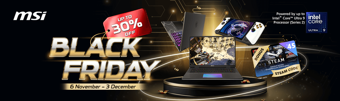 Get a $45 Steam Gift Card with Select MSI Gaming Laptops & Handhelds | MSI Black Friday Deal 2025