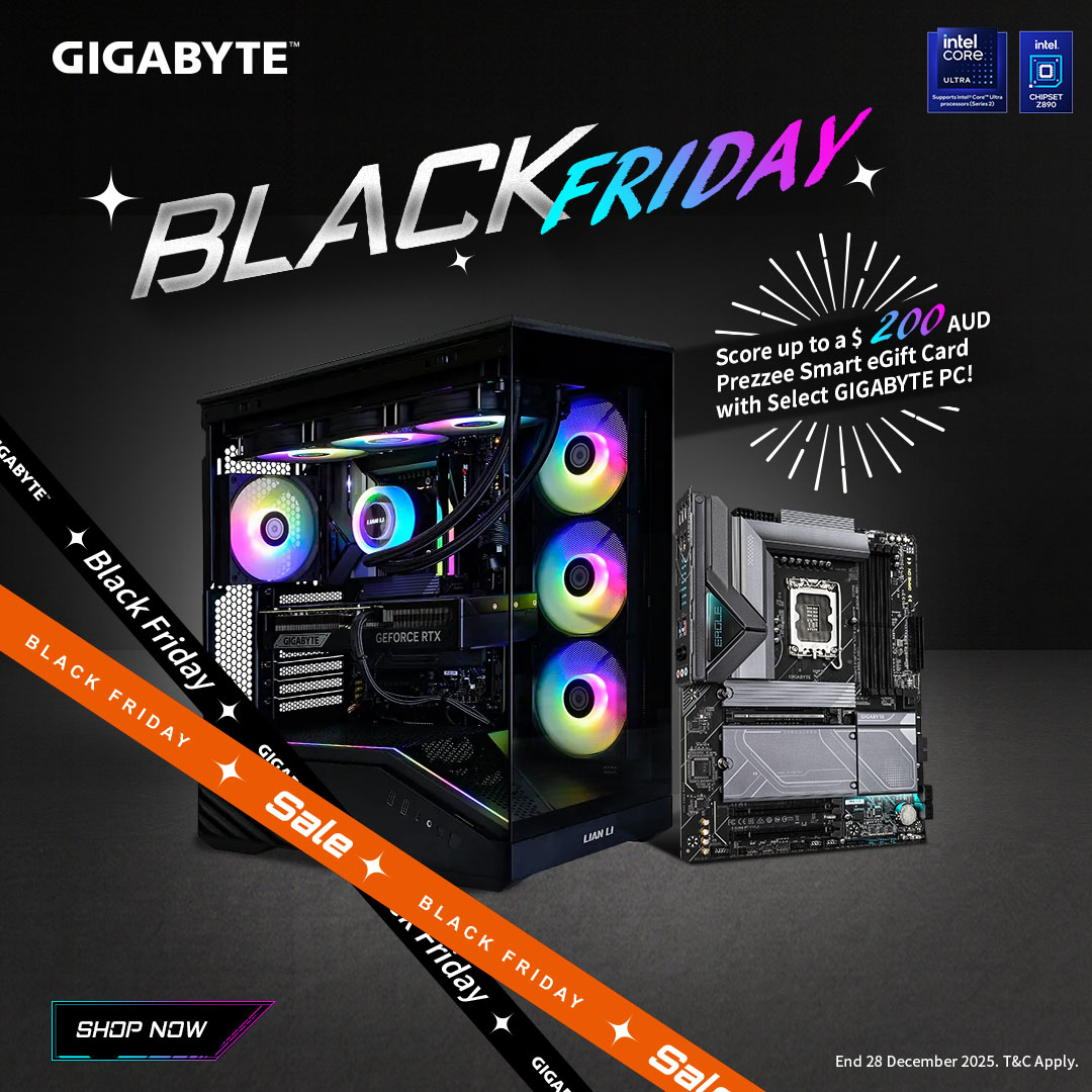 GIGABYTE Black Friday Sale — Score Up to $200 Prezzee Smart eGift Card with Select GIGABYTE PCs
