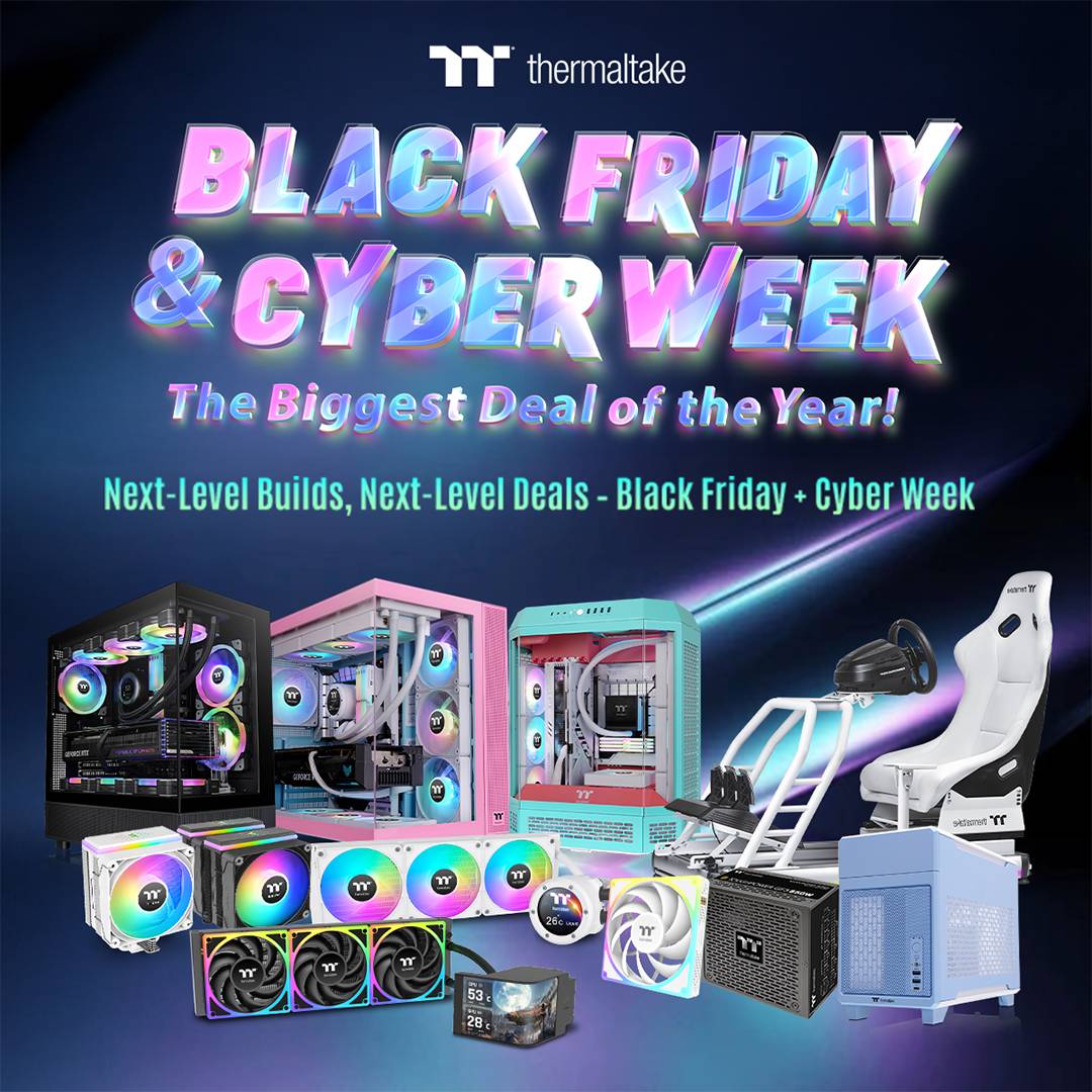 Thermaltake Gaming PC Black Friday & Cyber Week Sale 2025 | Save Up to $200 on RTX 50 Series Systems
