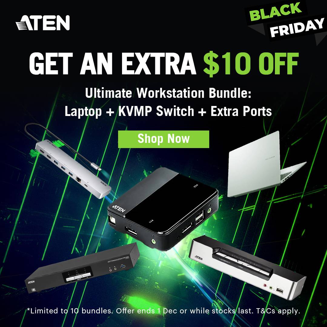 ATEN Black Friday Bundle Deal | Get an Extra $10 Off USB-C Dock & KVM Switch Combos