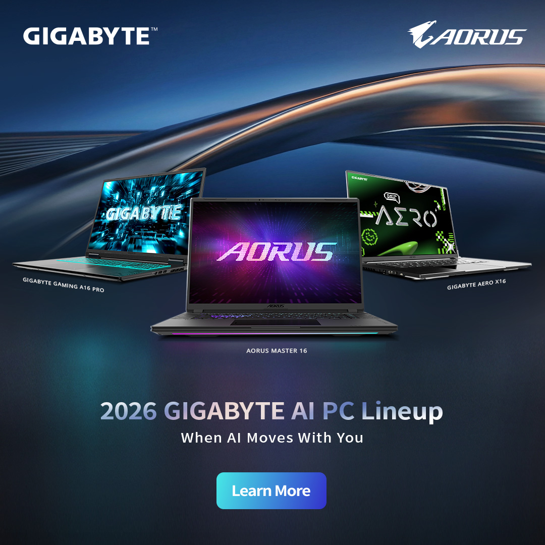 GIGABYTE AI Laptops 2026: AORUS Master 16, AERO X16 & Gaming A16 Pro Deals