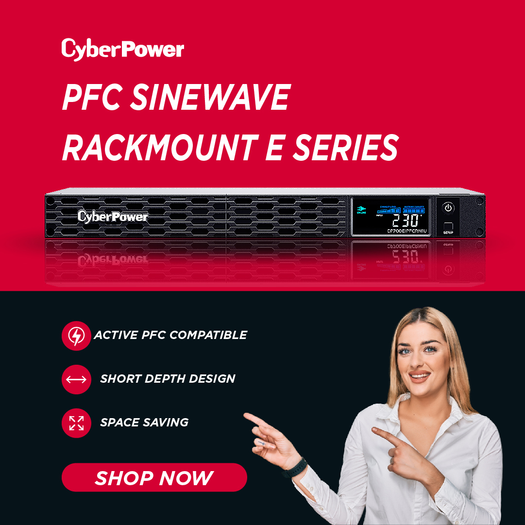 CyberPower PFC Sinewave Rackmount E Series UPS | Active PFC Compatible, Short Depth, Space Saving