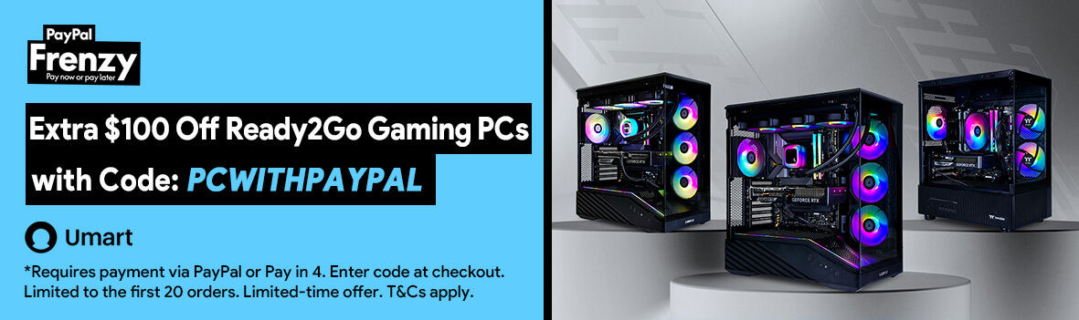 Save $100 on Ready2Go Gaming PCs with PayPal!
