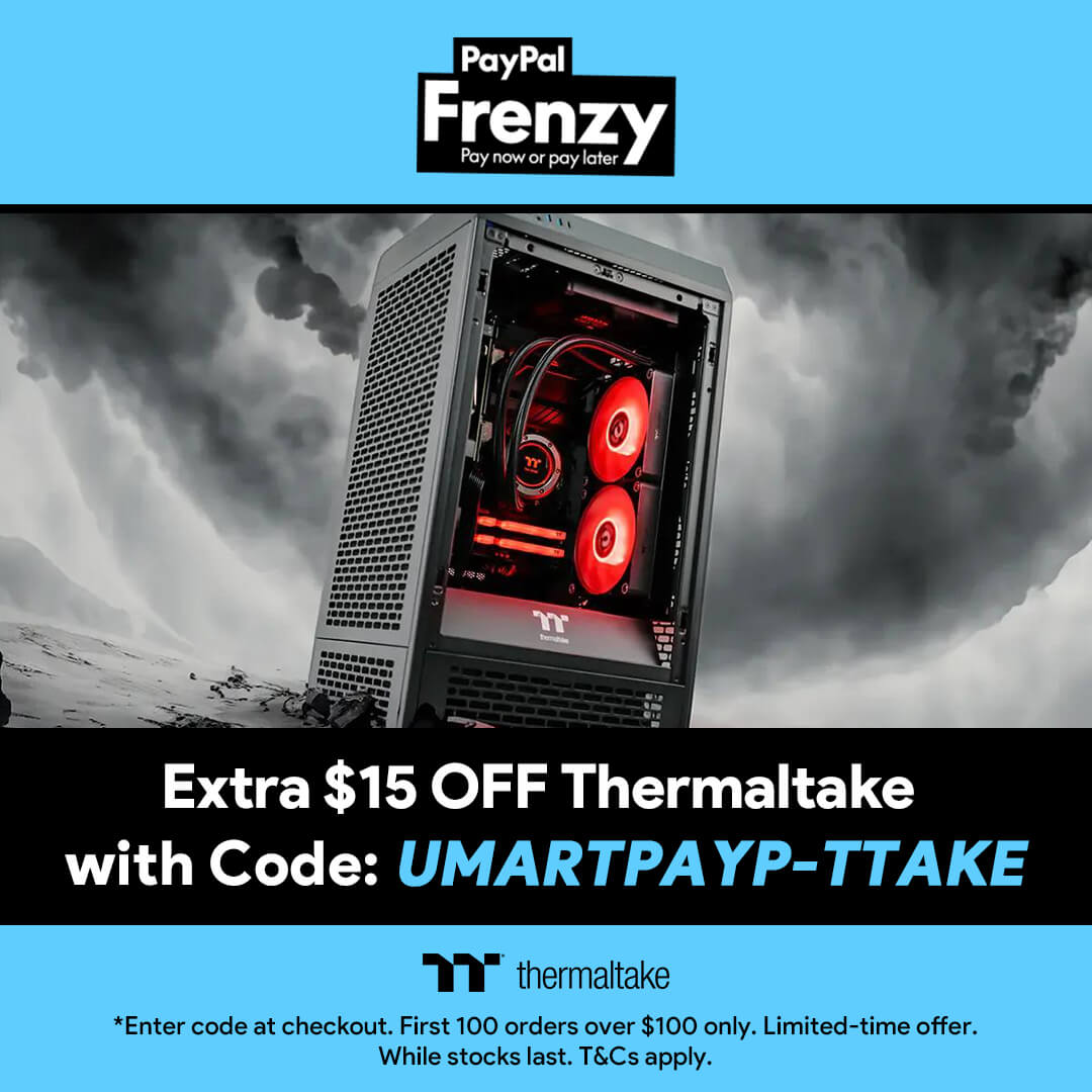 Use Code UMARTPAYP-TTAKE to Get $15 Off Select Thermaltake Products