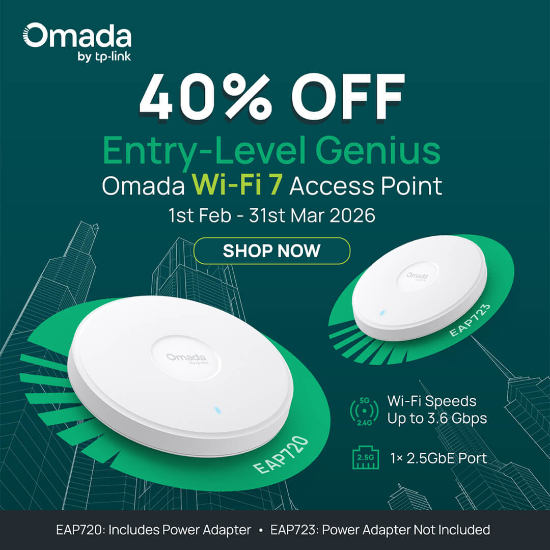 Omada Wi-Fi 7 Access Points – 40% Off Entry-Level Genius (EAP720 & EAP723)