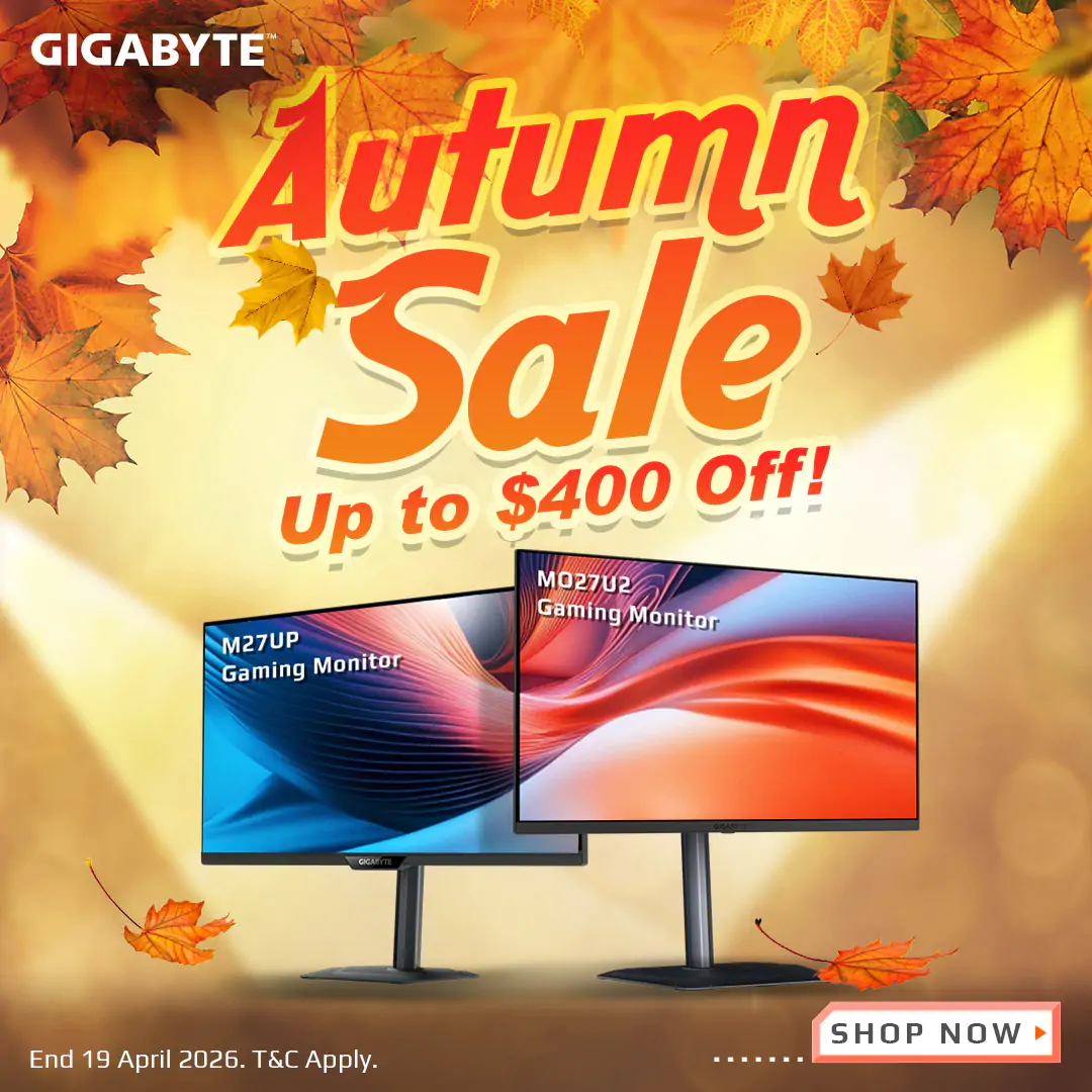 Gigabyte Autumn Sale 2026: Save Up to $400 on Gaming Monitors!