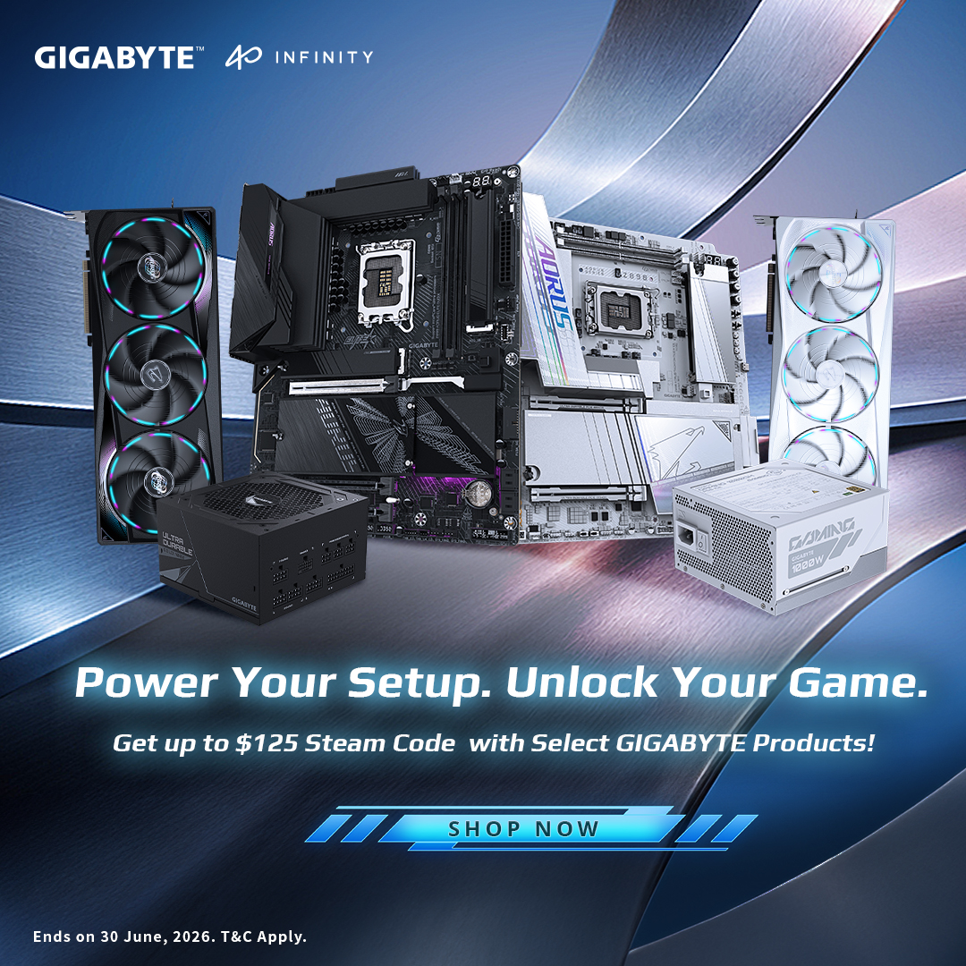 Get Up to USD $125 Steam Code with Eligible GIGABYTE Purchases