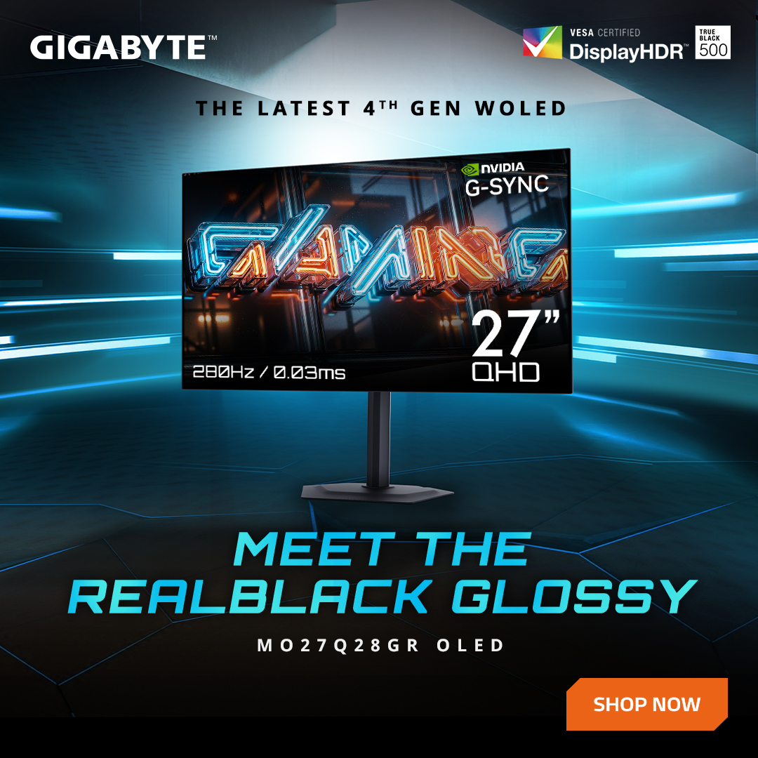 GIGABYTE MO27Q28GR 27" QHD WOLED 280Hz Gaming Monitor