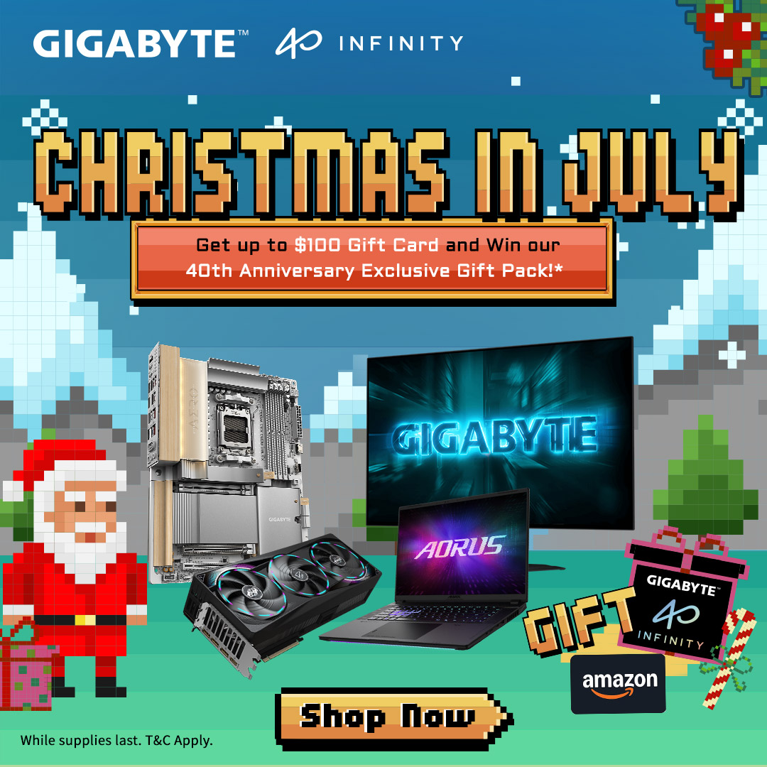 Get Up to $100 Gift Card and Chance to Win GIGABYTE 40th Anniversary Exclusive Gift Pack!