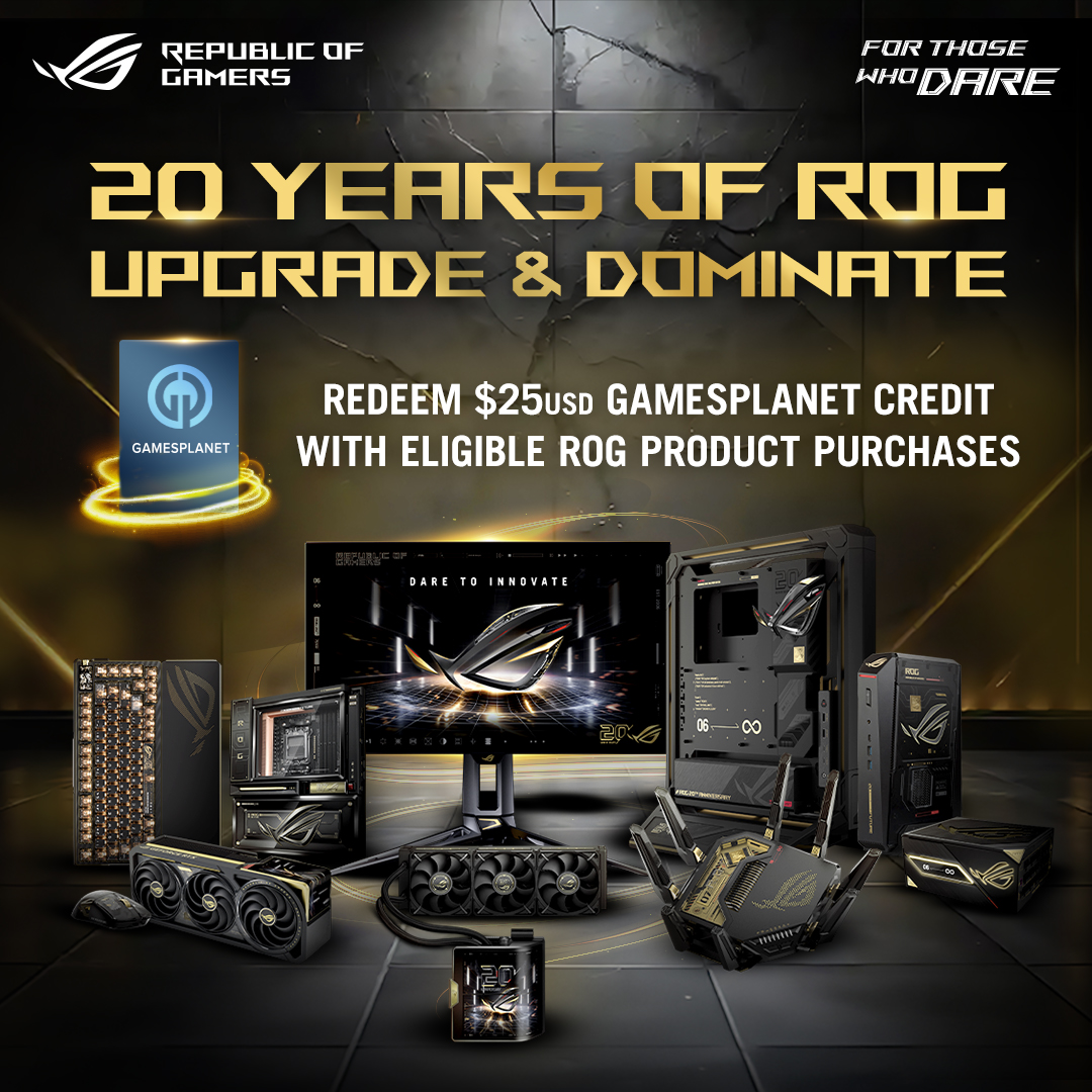 Redeem $25 USD Gamesplanet Credit with Eligible ROG Product Purchases