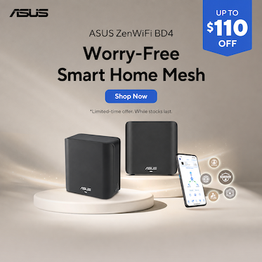 Up to $110 Off ASUS ZenWiFi BD4 Worry-Free Smart Home Mesh