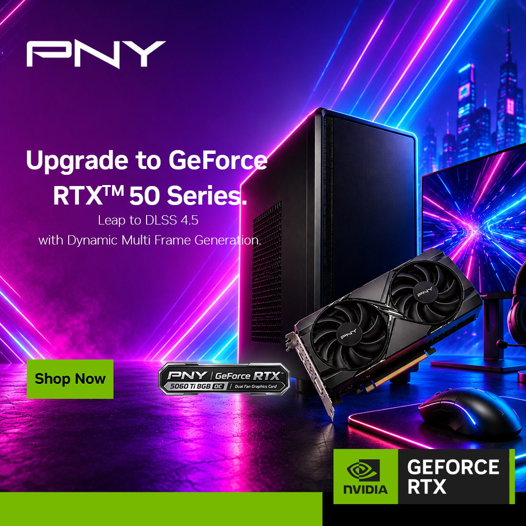 Upgrade to PNY GeForce RTX™ 50 Series | Leap to DLSS 4.5 with Dynamic Multi Frame Generation