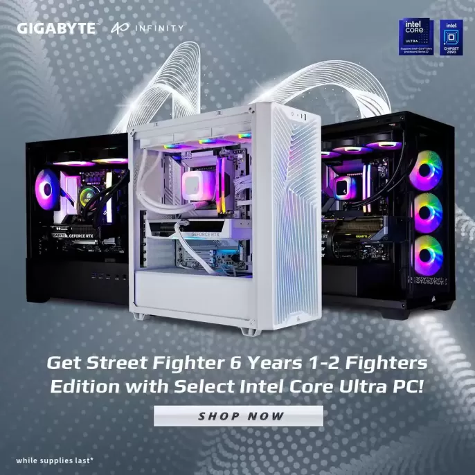 Get Street Fighter 6 Years 1‑2 Fighters Edition with Select GIGABYTE x Intel Core Ultra PC!
