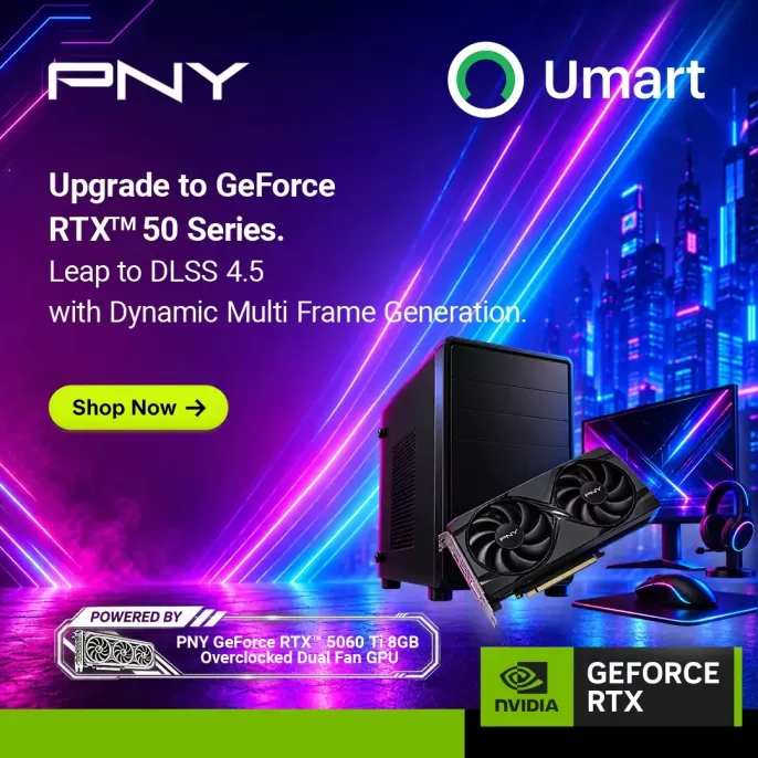 Upgrade to PNY GeForce RTX™ 50 Series | Leap to DLSS 4.5 with Dynamic Multi Frame Generation
