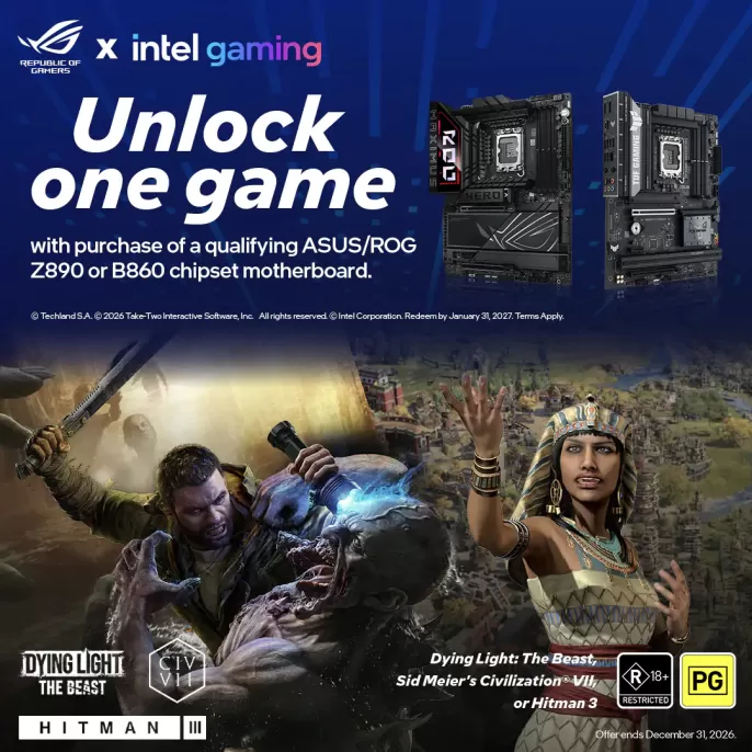 ASUS x Intel Motherboard Game Bundle | Redeem 1 Game with Eligible Z890 & B860 Motherboards