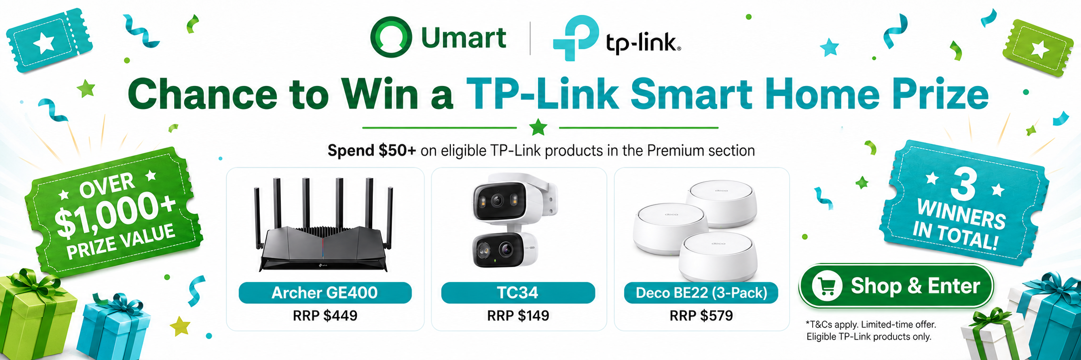 Chance to Win 1 of 3 TP-Link Smart Home Prizes