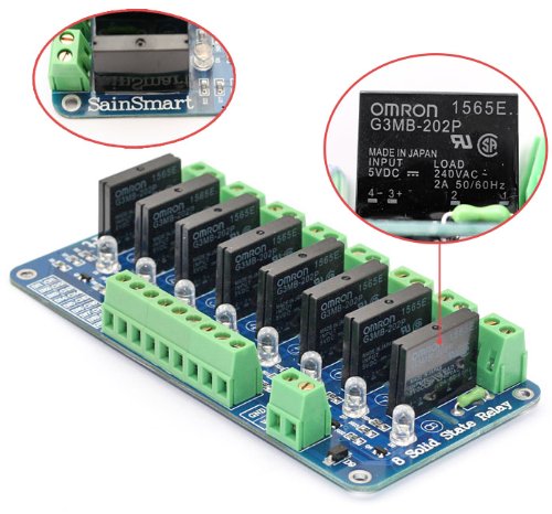 SainSmart 8-Channel 5V Solid State Relay Module Board for Arduino Uno ...