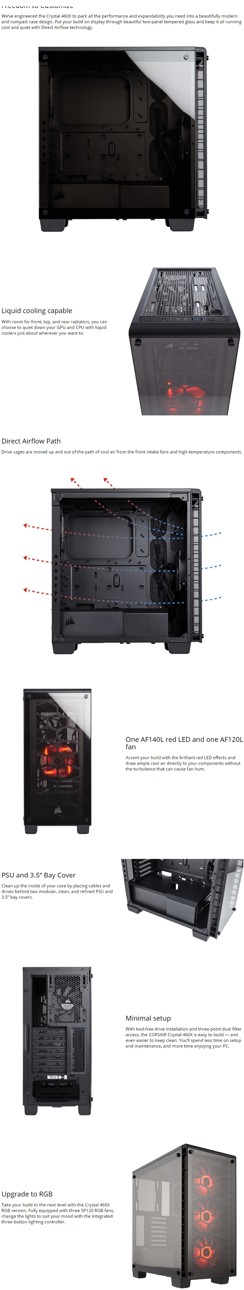 Corsair Crystal Series 460x Tempered Glass Compact Atx Mid Tower Case Umart Com Au