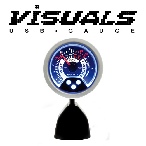 Gigabyte VISUALS USB Gauge One-touch display Wattage, Temperature, Fan