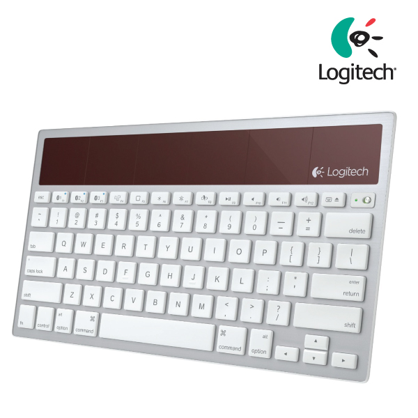 logitech wireless solar powered keyboard white