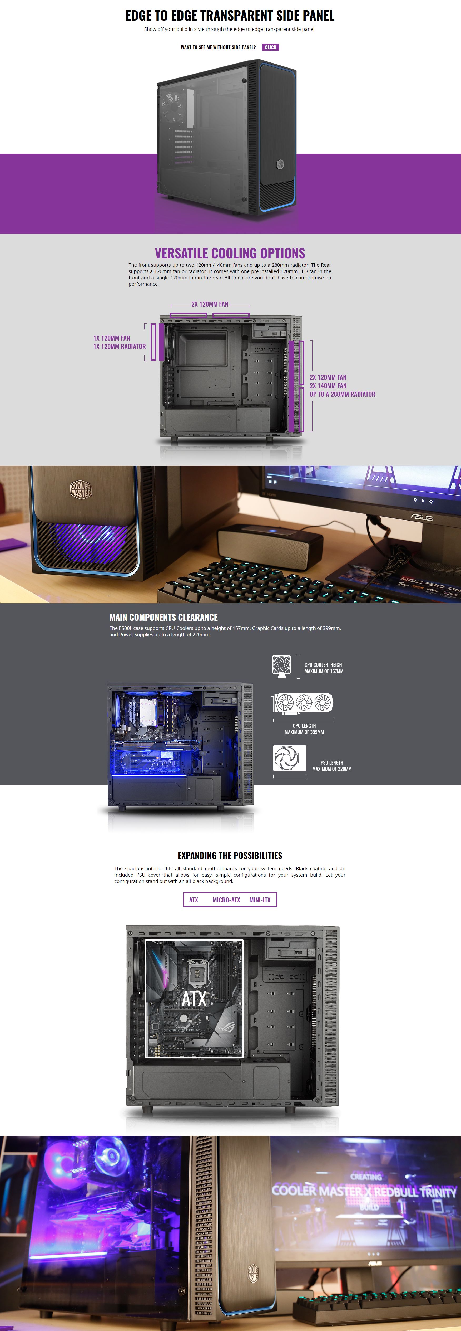 Cooler Master Masterbox E500l Window Silver Atx Mid Tower Case Umart Com Au Cooler Master Masterbox E500l Window Silver Atx Mid Tower Case Umart Com Au