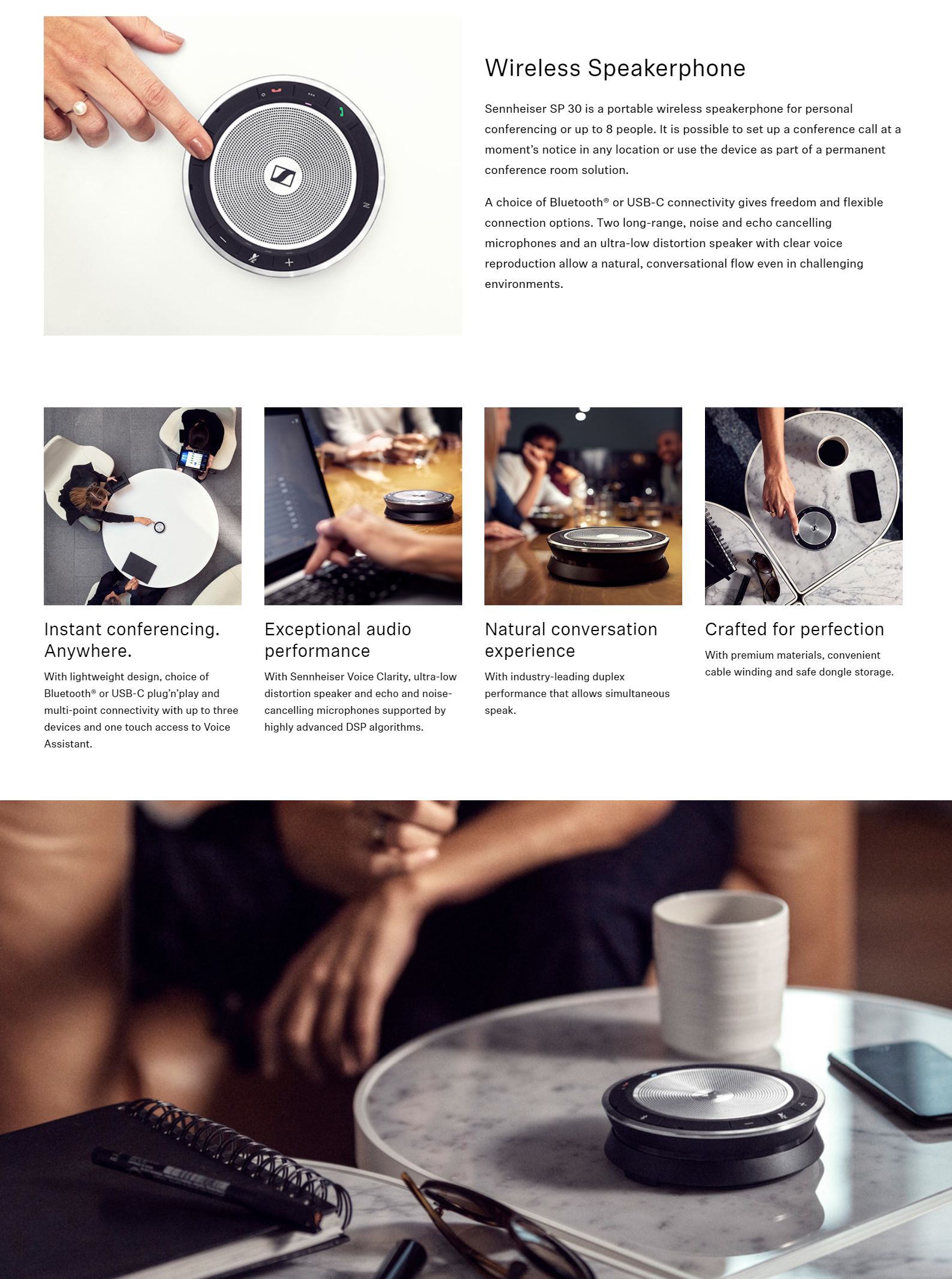 Sennheiser SP30 Portable Wireless Conference Speakerphone - Umart.com.au
