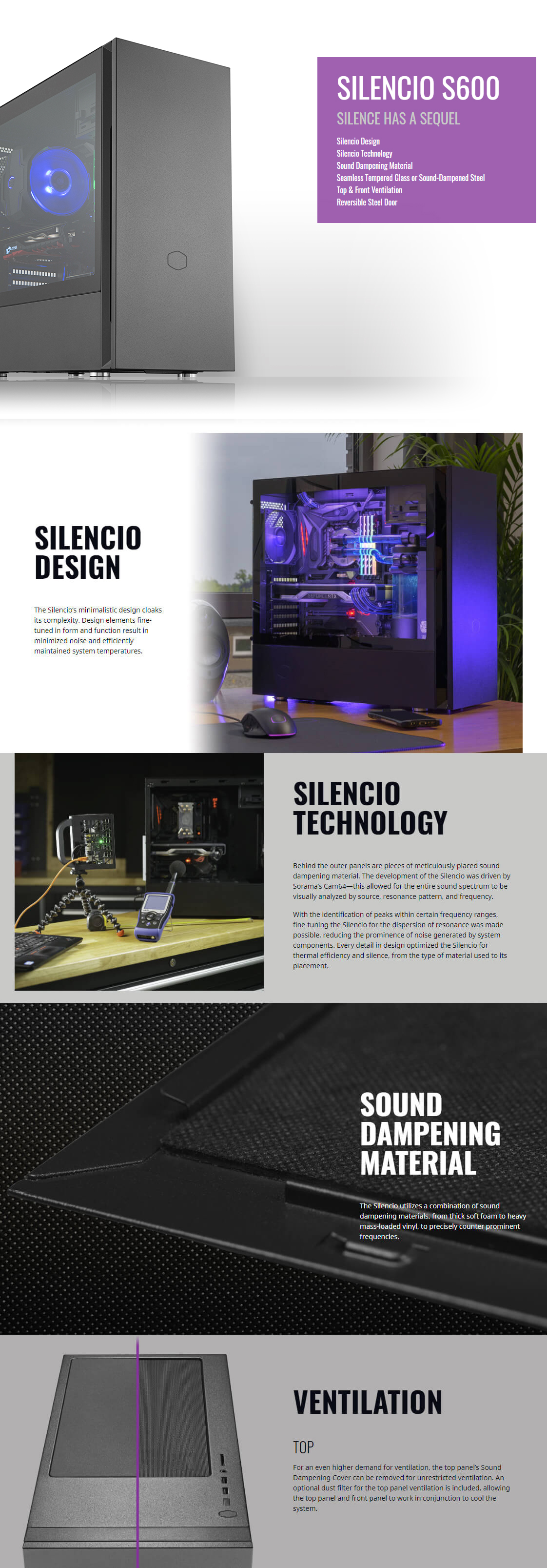 Cooler Master Silencio S600 Tempered Glass Silent Mid Tower ATX Case