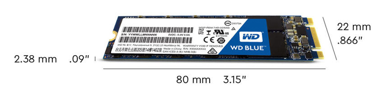 Western Digital 1TB Blue M.2 SATA SSD (WDS100T2B0B)
