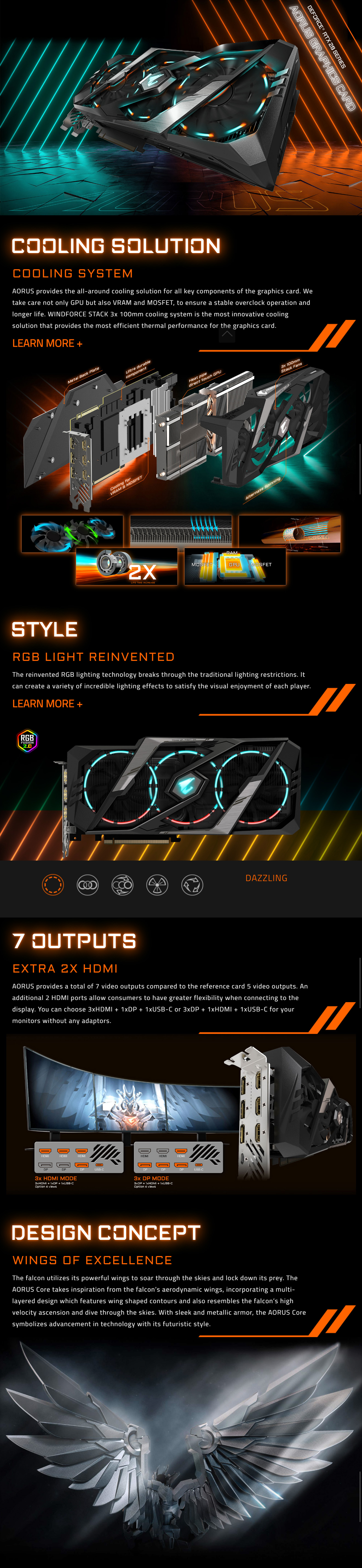 Gigabyte GeForce RTX2080 Ti Aorus 11G Graphics Card (N208TAORUS